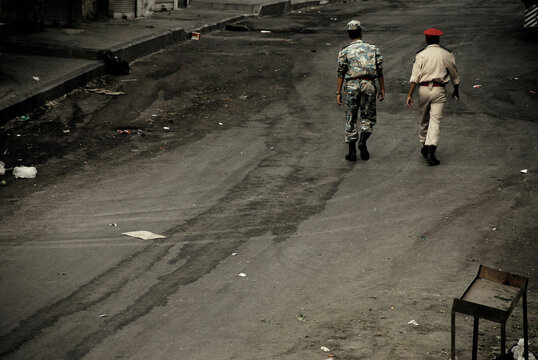 A soldier and a policeman from Sweida, Syria.