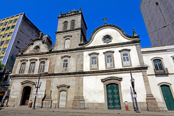 Fototapeta na wymiar Carmelite complex, important example of Brazilian baroque style in Santos, coast of Sao Paulo state, Brazil