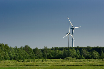 Electricity generating wind turbines in Shelburne, Ontario.