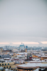 View of the city from a great height.