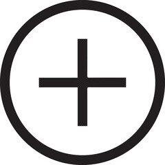 Obraz premium Round icon of a plus symbol. Basic mathematical symbol. Calculator button icon. Business finance concept in vector.