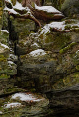 Fototapeta na wymiar 663-84 A Dusting of Snow on the Rocks