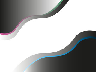 Abstract horizontal background with colorful and black waves. Trendy vector illustration.