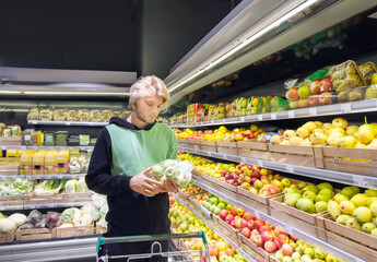 Man buying fruits at the market