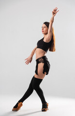 Passionate latina dancer in the studio