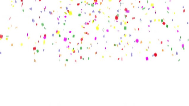 Animation of Confetti or Party Poppers. They are a popular and traditional party favors. These small round confetti-filled bombs are typically filled with confetti, glitter and other decorations.