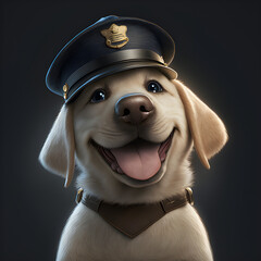 K9 cartoon Police Dog with generative AI