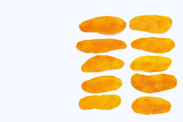 Dried mango on white background