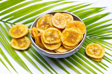 Banana stuffed with tamarind. Fruit snack