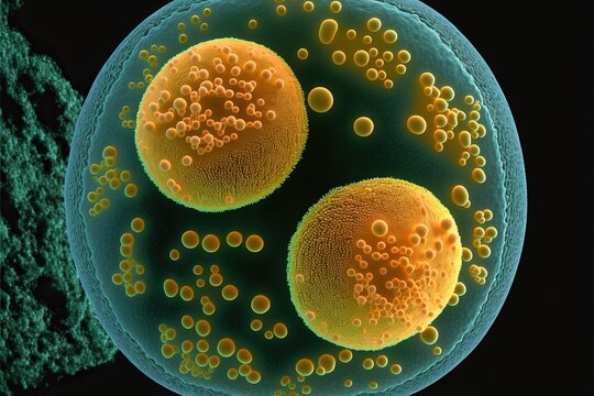 Staphylococcus aureus (artistic representation), created with Generative AI technology