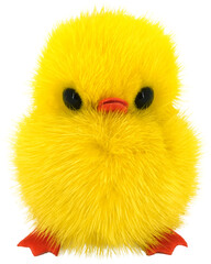 Little yellow toy chick isolated on transparent white background PNG © MMcreativeH