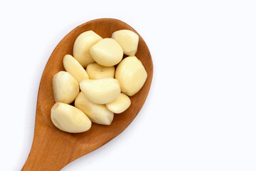Fresh garlic on white background