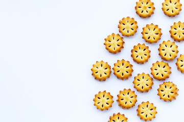 Fototapeta premium Pineapple Biscuits isolated on white background.