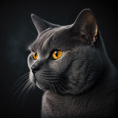 Chartreux Cat Portrait