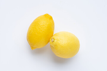 Fresh lemon on white background.