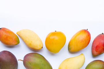 Tropical fruit, Mango  on white background.