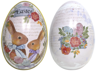 Colorful painted metal Easter eggs isolated on white transparent background PNG