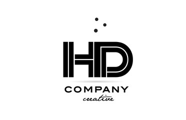 HD black and white combination alphabet bold letter logo with dots. Joined creative template design for company and business