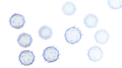 Clear Virus, flu, view of a virus under a microscope, infectious disease. 3D illustration. 3D high quality rendering. 3D CG. PNG file format. © DRN Studio