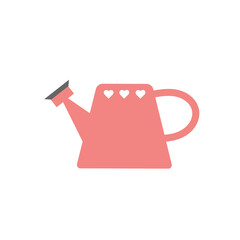 pink watering can isolated on a white background