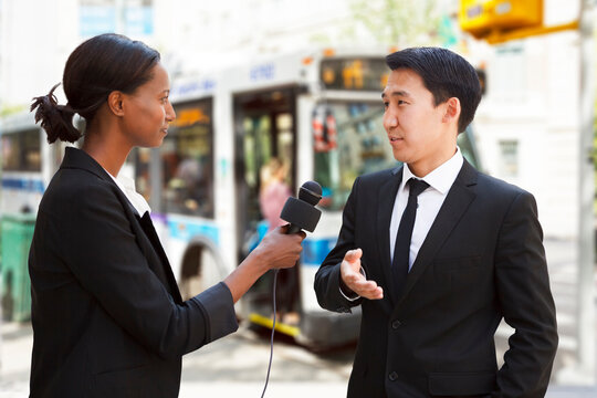 Woman Interviews Man