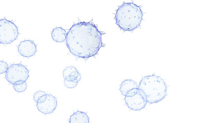 Clear Virus, flu, view of a virus under a microscope, infectious disease. 3D illustration. 3D high quality rendering. 3D CG. PNG file format.