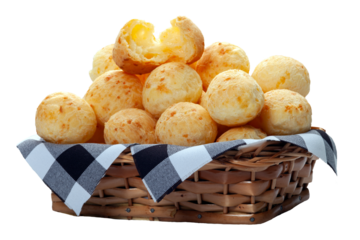 Cheese bread basket, Brazilian snack, pão de queijo