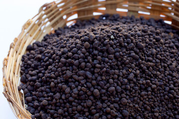 Fertilizer, chicken manure pellets. Natural plant food