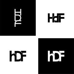 hdf lettering initial monogram logo design set