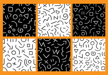 Funny game seamless  pattern , vector backgrounds set