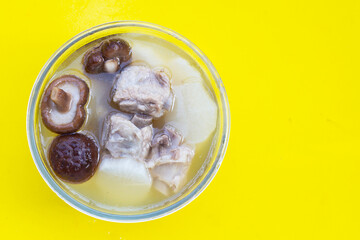 Pork rib soup with white radish and shiitake mushroom