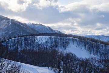 Fototapeta na wymiar winter mountain landscape, Ishiuchi Maruyama