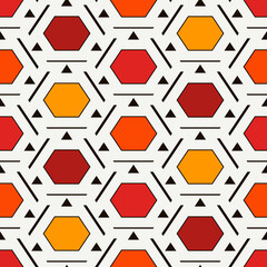 Contemporary honeycomb geometric pattern. Repeated hexagon ornament. Modern mosaic tiles. Seamless surface print