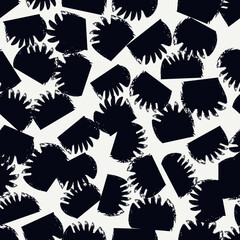 Paint brush figures. Seamless pattern. Hand drawn ethnic ornament. Tribal wallpaper. Ethnical image. Tribe motif. Ancient mosaic. Geometric digital paper. Web design. Textile print. Vector