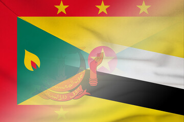 Grenada and Brunei state flag transborder contract BRN GRD
