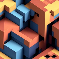 Obraz premium seamless 3d pattern geometric[Generative AI]