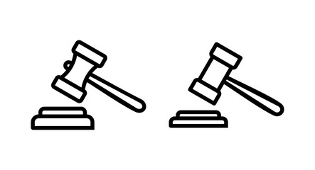 Gavel icon vector illustration. judge gavel sign and symbol. law icon. auction hammer