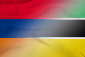 Fototapeta premium Armenia and Mozambique government flag transborder contract MOZ ARM