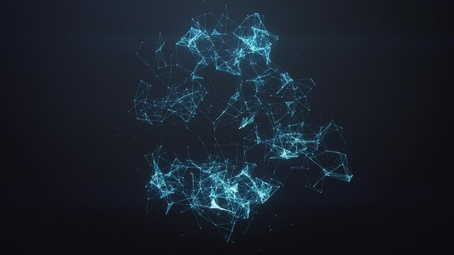 Wireframe Sphere Collapses And Reforms, Showcasing Dynamic Digital Movement And Flexibility. 3D rendering