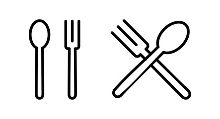 spoon and fork icon vector illustration. spoon, fork and knife icon vector. restaurant sign and symbol