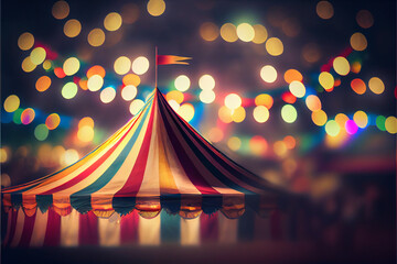circus tent at night - obrazy, fototapety, plakaty