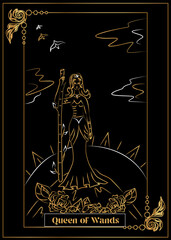 
the illustration - card for tarot - Queen of Wands.