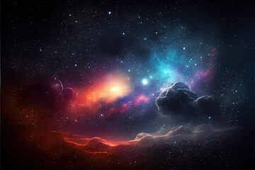 Obraz na płótnie Canvas Milky Way - gradient sky with lots of stars. Beautiful starry sky background. Realistic illustration. Generative ai