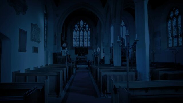 Church In The Dark Walking Down Middle Of Aisle