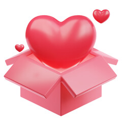 heart in box 3d illustration