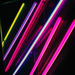 Neon Light Sticks with Mirrors