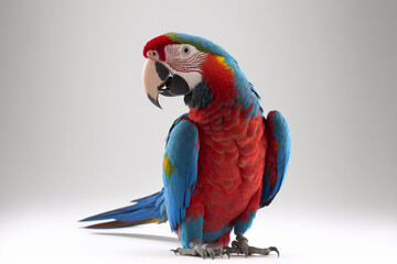 red and blue macaw - realistic illustration - AI Generated