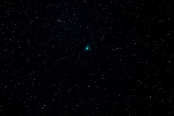 On January 22, 2023 the rare green comet C/2022 E3 (ZTF) appeared with the antitail visible. This image was taken 01/22/2023 at 10:23:38 PM PST  (UTC-8) near Ashland Oregon.