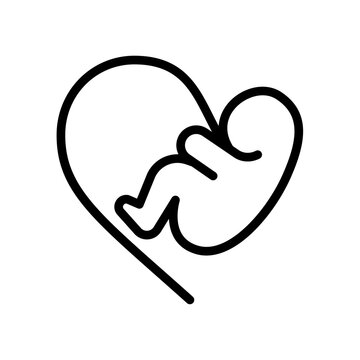 Icono de feto de beb&eacute;. Embri&oacute;n. Ilustraci&oacute;n vectorial