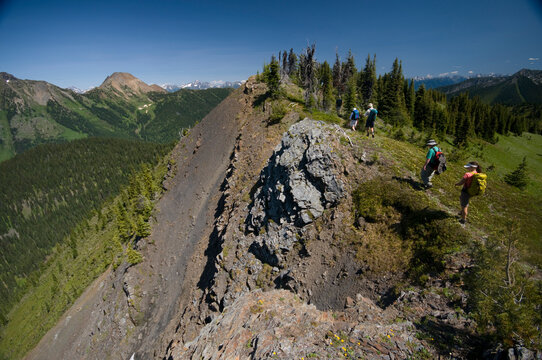 Summer trekking near Ruby Creek Lodge. Valhallas. New Denver, British Columbia, Canada